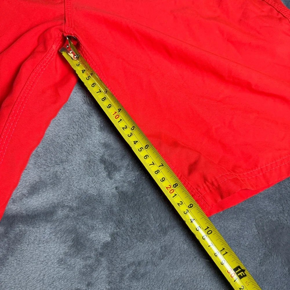 Hurley Mens SZ 32 Board Shorts Orange Cargo Pocket Swim Trunks